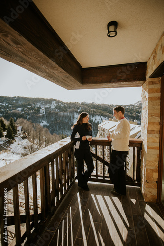 Couple enjoys conversation ...