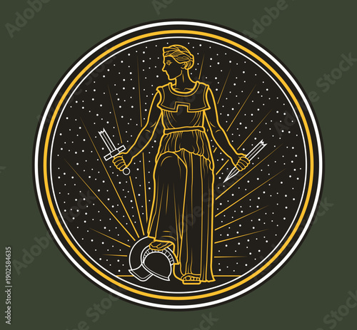 World War 2 Victory Medal. Medal of honor. Military emblem badge.