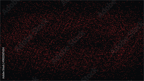 Crimson Particle Dust Floating Across Deep Black Cosmic Space