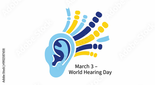 Vibrant illustration for World Hearing Day on March 3rd