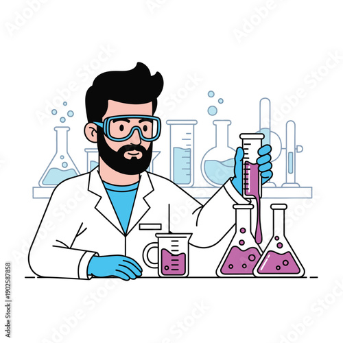 Male Scientist Conducting Experiment