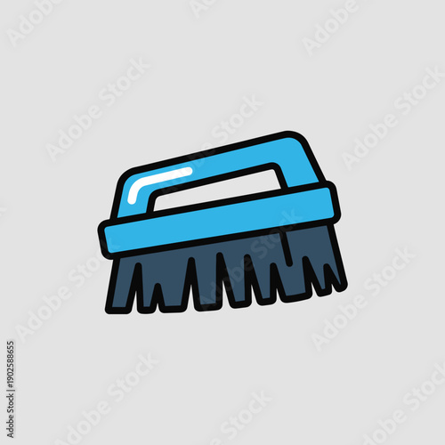 Blue Cleaning Brush Icon