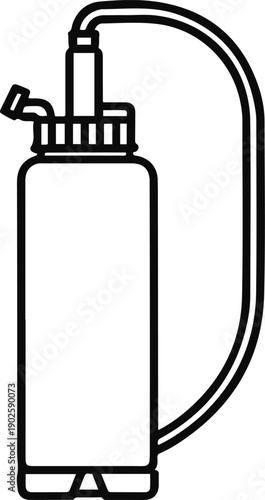  Agricultural hand sprayer line art, sticker style vector, no shading, isolated on white 3