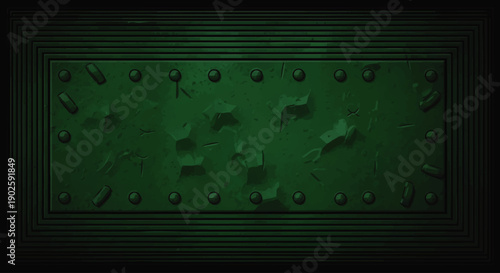 Green Leather Belt with Metal Studs.