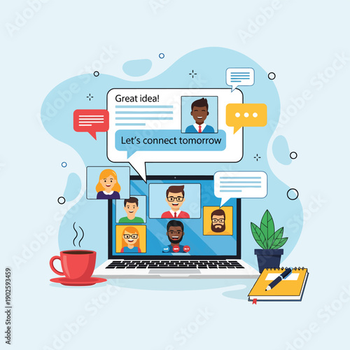 Online Meeting on Laptop