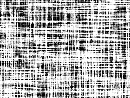 Distressed crosshatch pattern resembling linen fabric, created in a bold black and white ink-style. Ideal for digital designs, vintage textures, and artistic backgrounds.