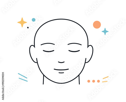 Neutral facial expressions. Close-up of a styl