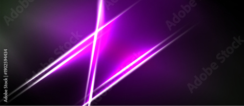 Abstract purple lines intersect dark background. Bright glow emanates from central point, creating dynamic visual effect. Minimalist design.