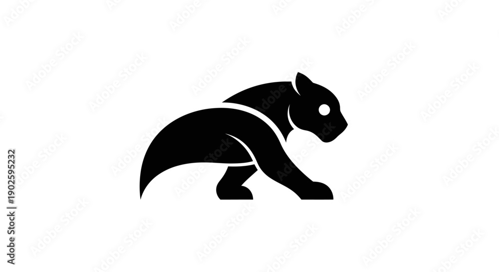 Fototapeta premium Black panther silhouette design