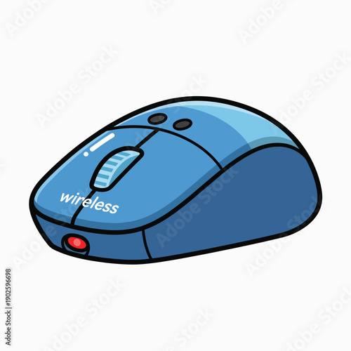 Blue Wireless Computer Mouse