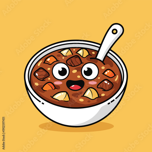 Happy Chili Con Carne Cartoon