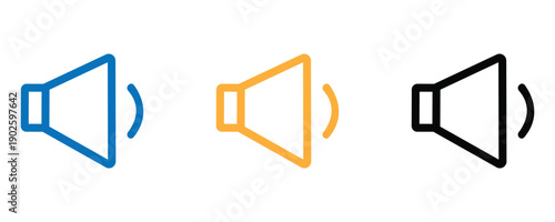colorful speaker icons for media and sound design. vector audio speaker icon