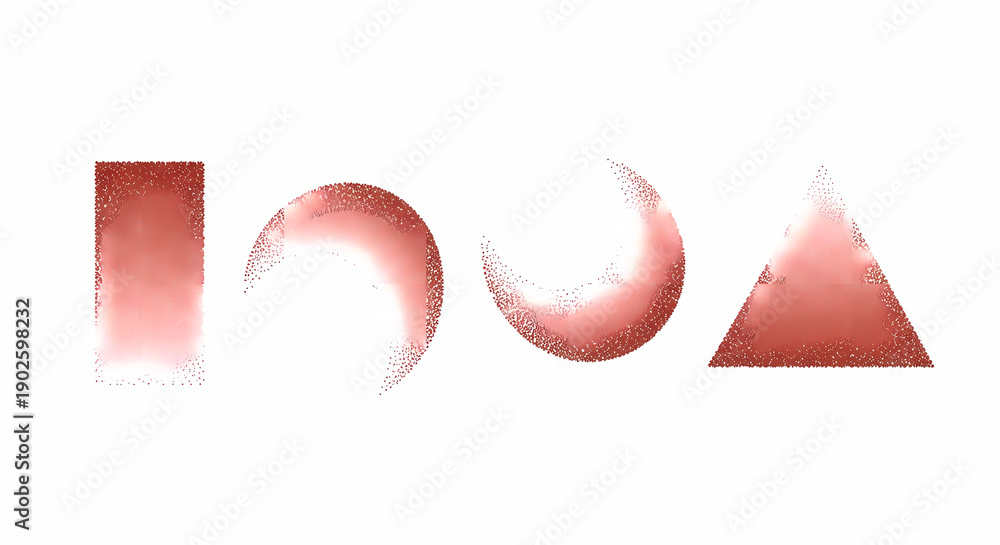 Obraz premium ぼやけた幾何学図形が白背景の中に柔らかく浮かぶ