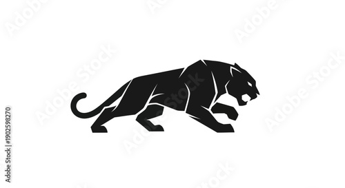 Black panther silhouette on a white backdrop