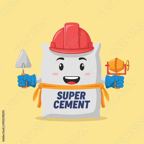 Cement Bag Cartoon Character