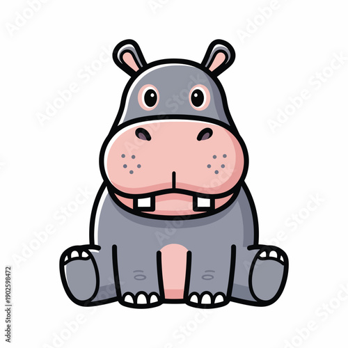 Cartoon Hippo Character
