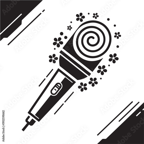 Tattoo Machine with Floral Design Elements.