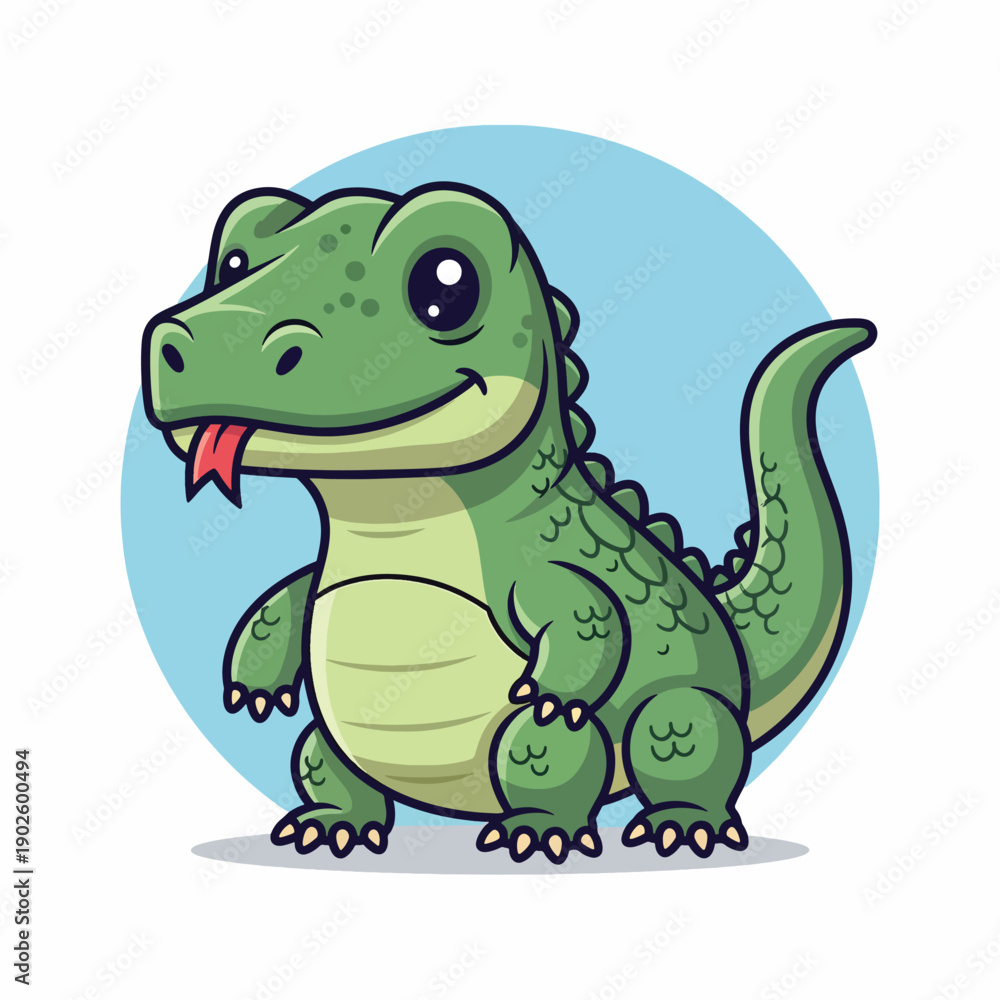 Obraz premium Cartoon Green T-Rex