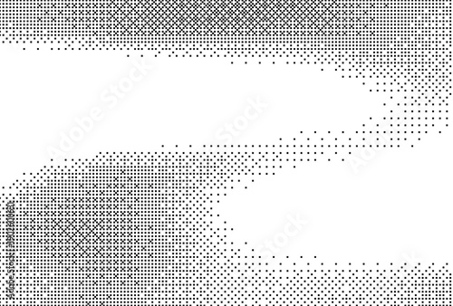Abstract composition with pixelated elements and dithered gradients, modern graphic background