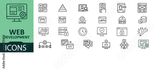 Web development icons set for designers and developers