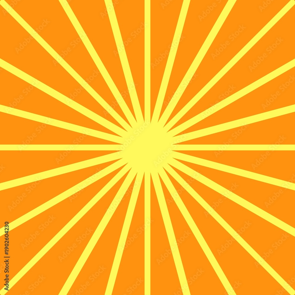 Fototapeta premium Orange Radial Sunburst Background