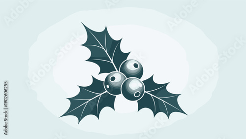 Pixel art illustration of holly berries and green leaves evokes a festive winter atmosphere for seasonal holiday projects.