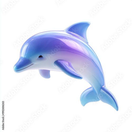 Blue dolphin creature illustration with purple hues
