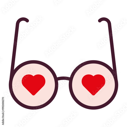 Geometric Valentine's Day icon. Love symbol. Vector illustration, flat design