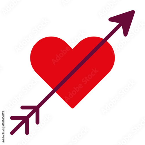 Geometric Valentine's Day icon. Love symbol. Vector illustration, flat design