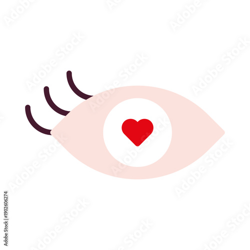 Geometric Valentine's Day icon. Love symbol. Vector illustration, flat design