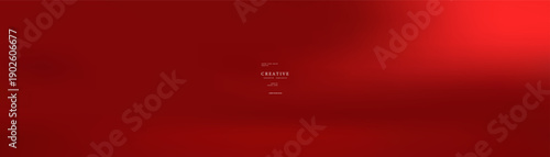 Empty bright red studio background, product display with copy space for displaying content design. Banner