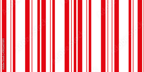Red  and white sloping strips of different thicknesses. Vector illustration