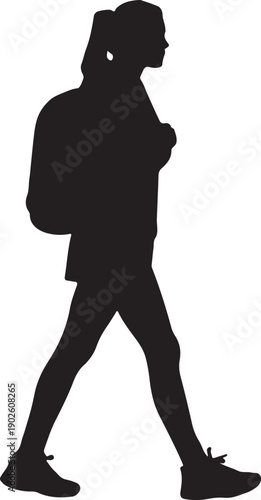 A stark silhouette of a foot and shoe against a white background