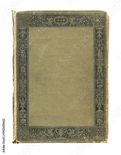 An antique book with a decorative frame