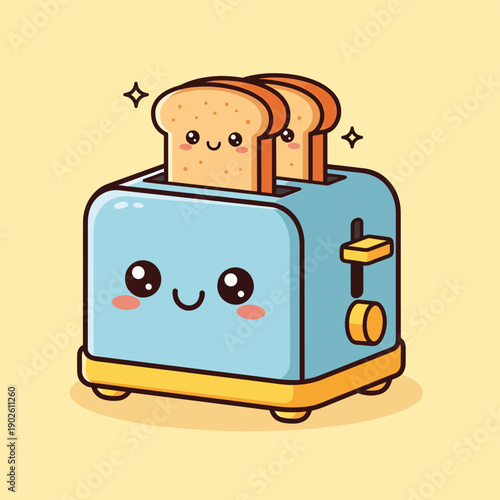 Happy Toaster With Toast