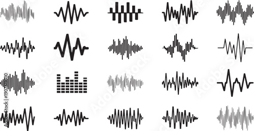 Abstract Audio Waveform Sound Signal Vector Set