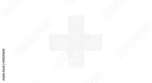 White Plus Sign Symbol Isolated on White Background.