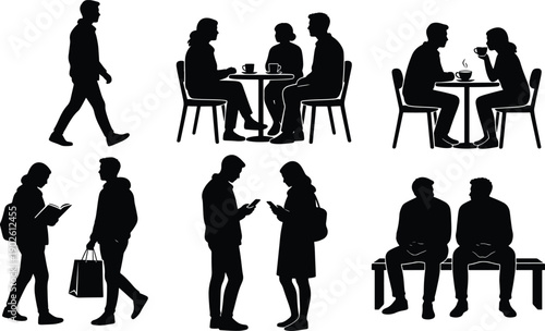 Professionals in various business settings and casual interactions