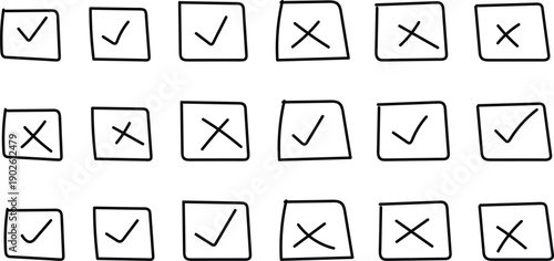 Checkboxes with various markings