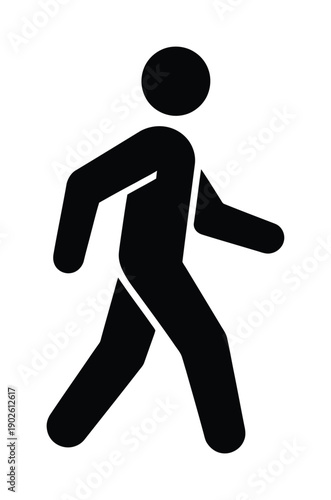 Black vector silhouette of a walking person