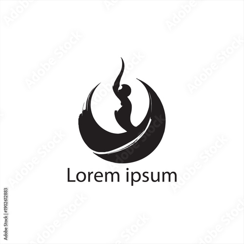 Minimal Black Yoga Logo Set on White Background – Modern Wellness Vector Icons