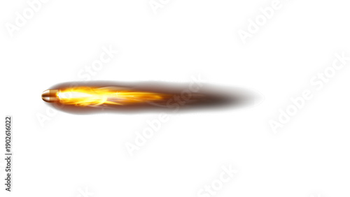 Quadro su tela bullet fire flying flying bullet Military gun muzzle flashes with spark and smok