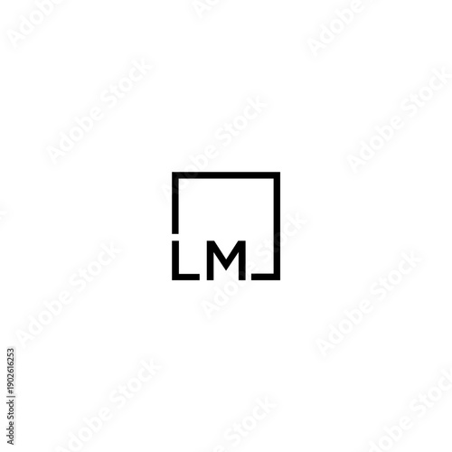 LM Monogram Square Logo Design Element.