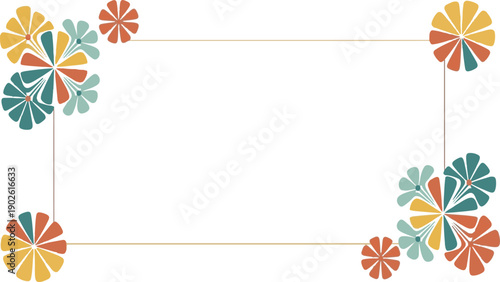 Abstract Scientific Flowers with Atomic Orbits and Colorful Blooms on White Background