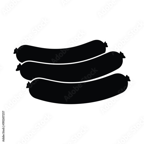 Three black sausages stacked on top of each other