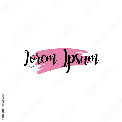 Lorem Ipsum Text on Pink Brushstroke.