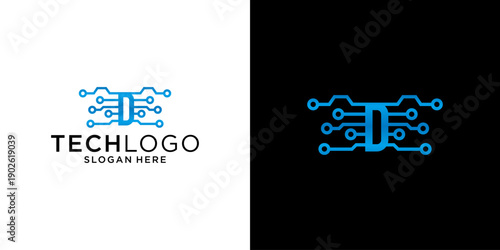 D logo technology design template