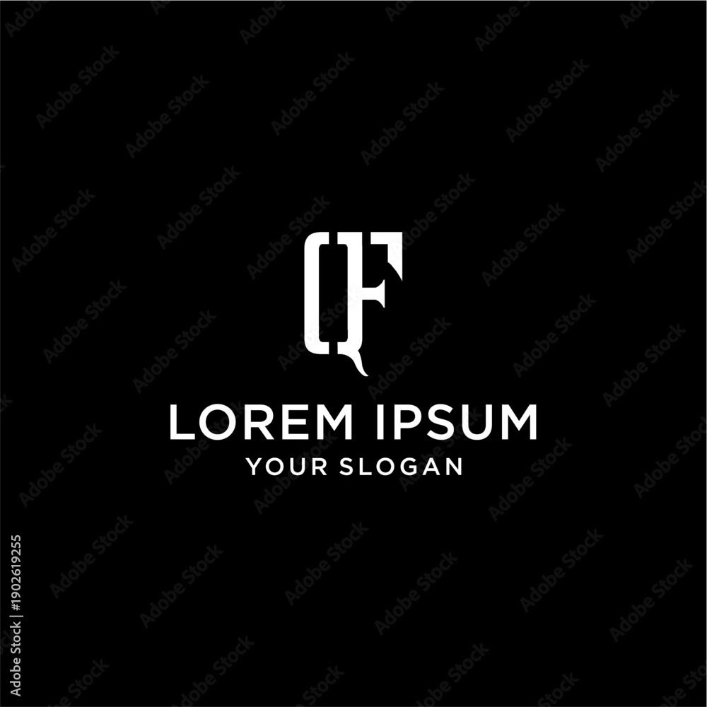 Fototapeta premium Modern White Logo Design on Black Background.