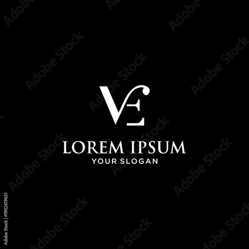 Monogram Logo Design with Slogan Placeholder.