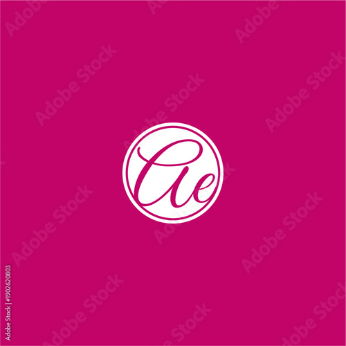 Pink Monogram Initials Ae Logo Design.